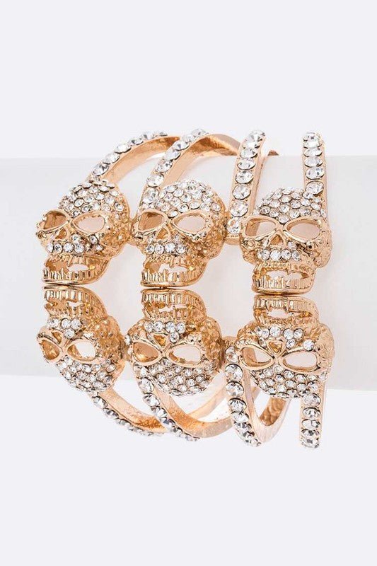 Crystal Skull Hinge Bangle - Loving It Shop