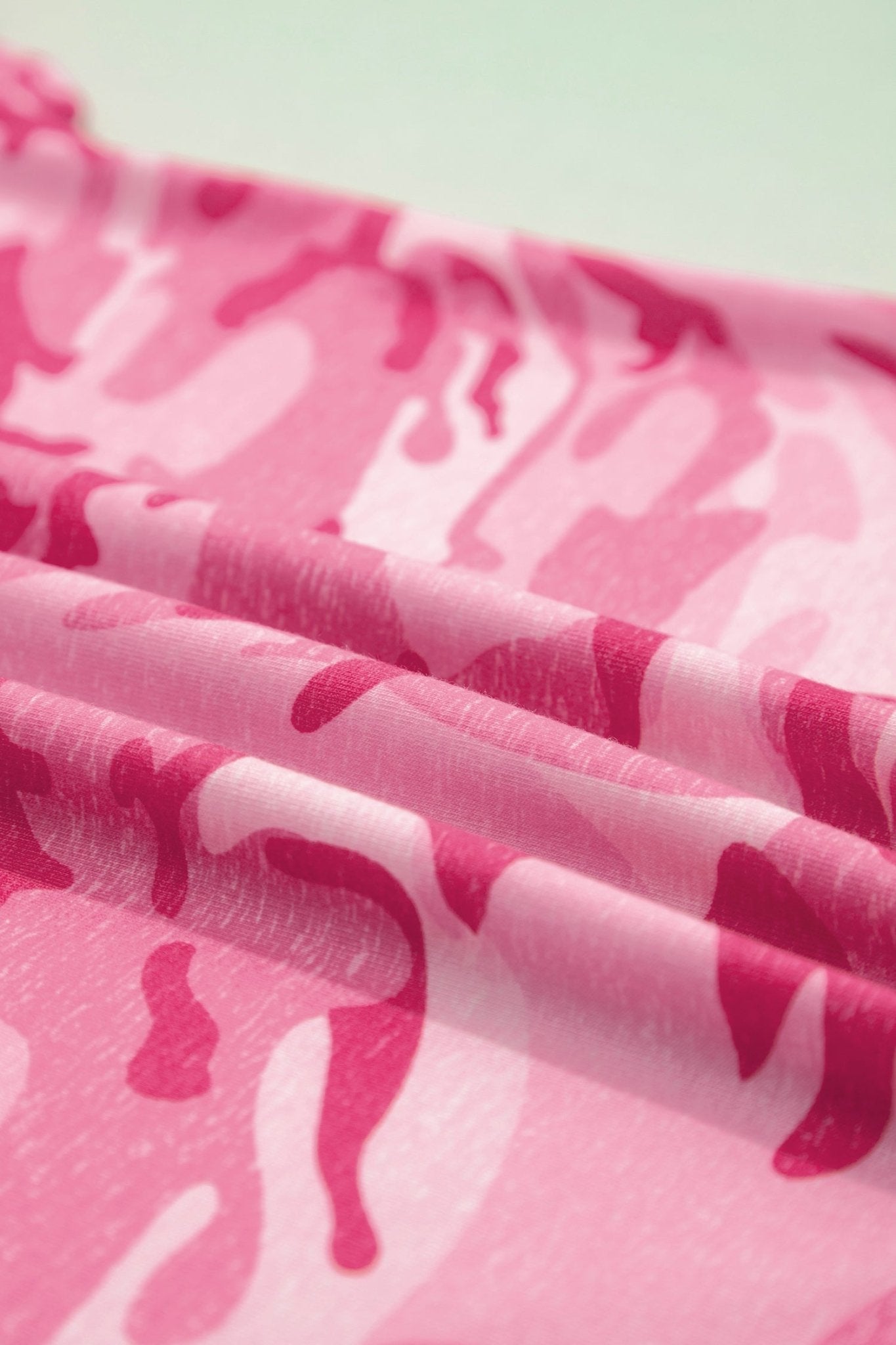 Pink Camouflage Print Crew Neck T Shirt - Loving It Shop
