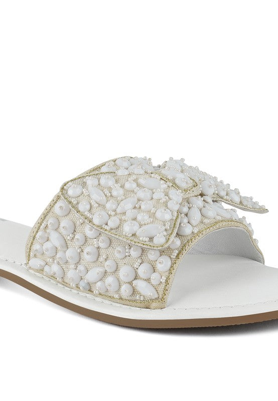 Pipa Big Bow Beaded Flats