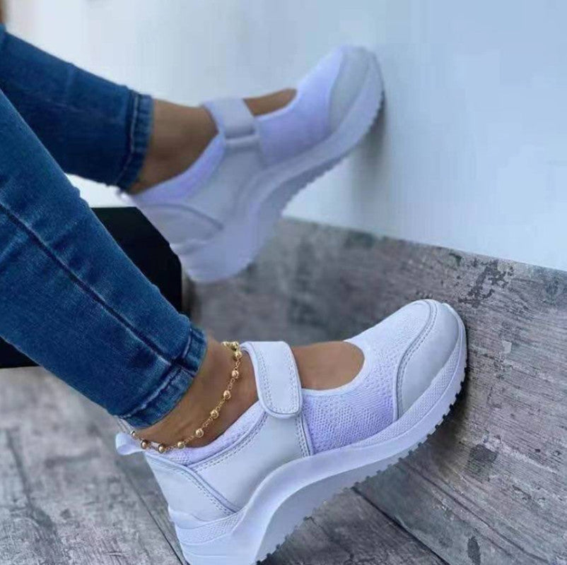 Wedge Velcro Casual Plus Size Sports Women&
