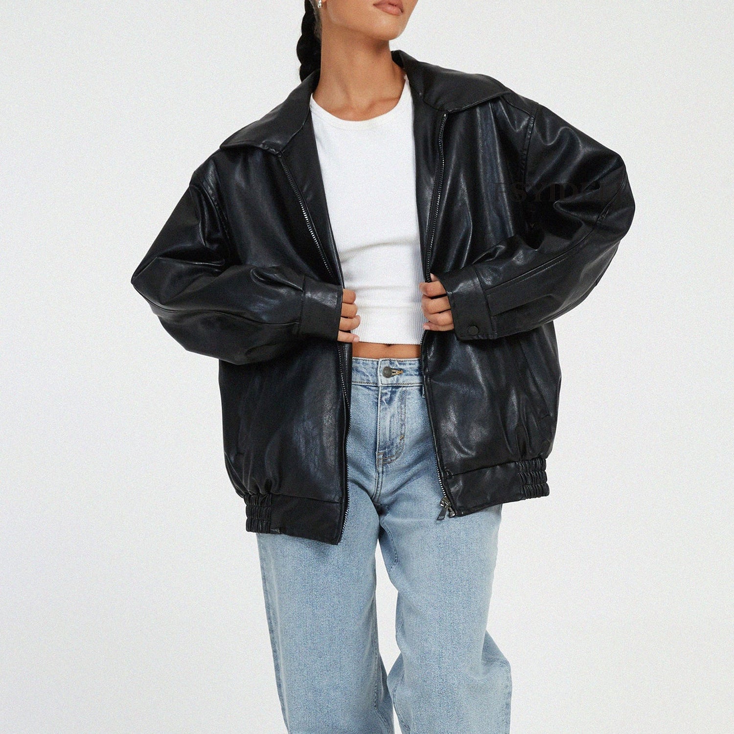 Leather Coat Women&
