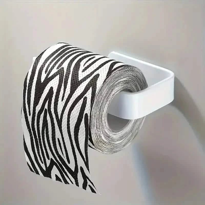2-Pack: No-Drill Self-Adhesive Toilet Paper Holder – Black &amp; White