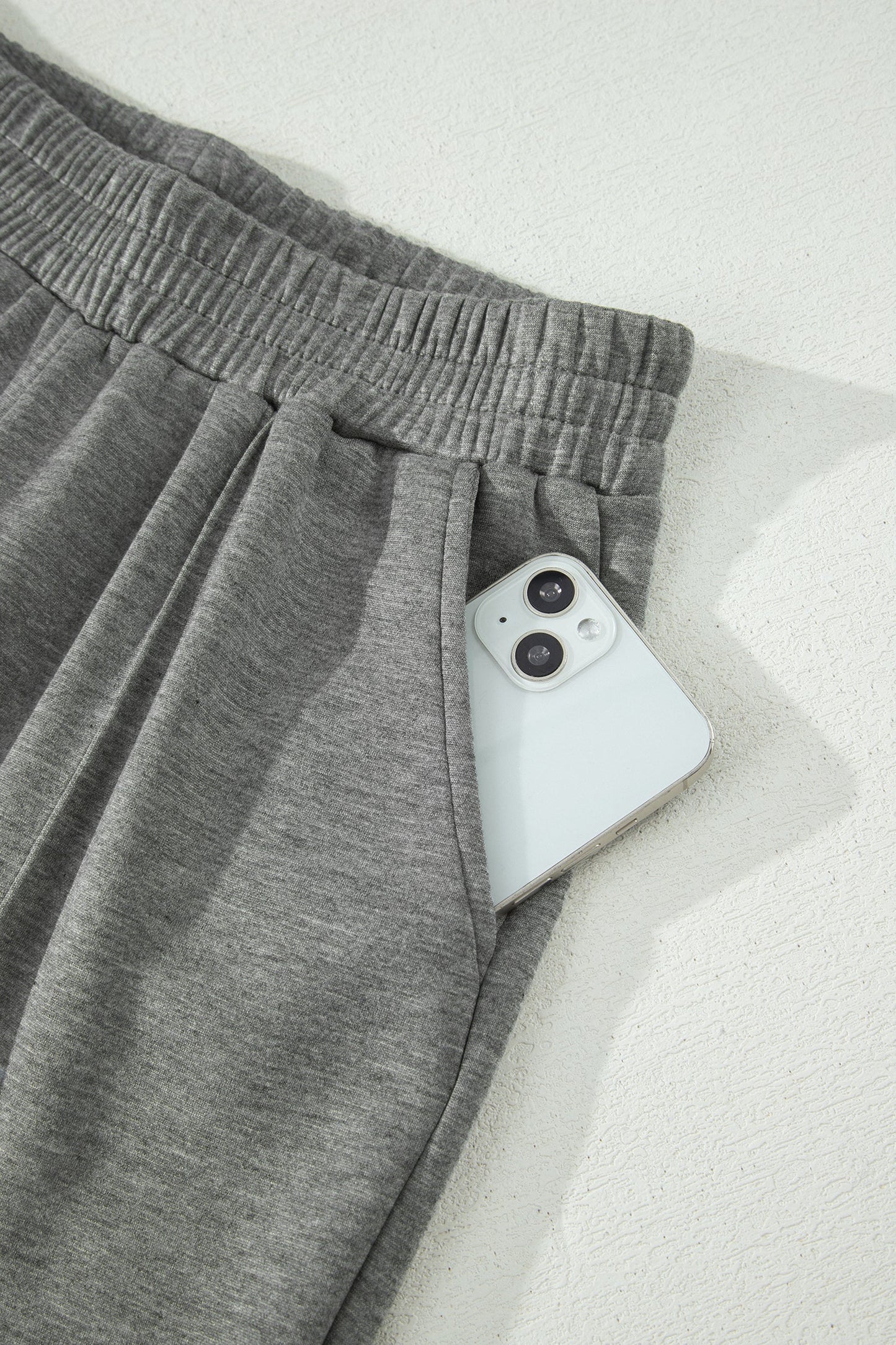 Gray Half Zip Polo Tee Casual Pant Set