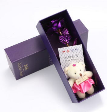 24K Gold Foil Purple Rose - Mother&