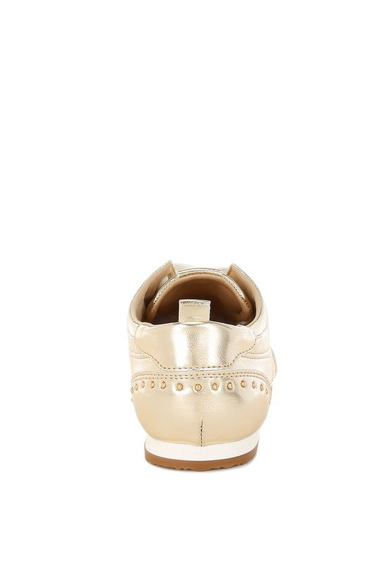 Yorika Studded Metallic Pleather Sneakers