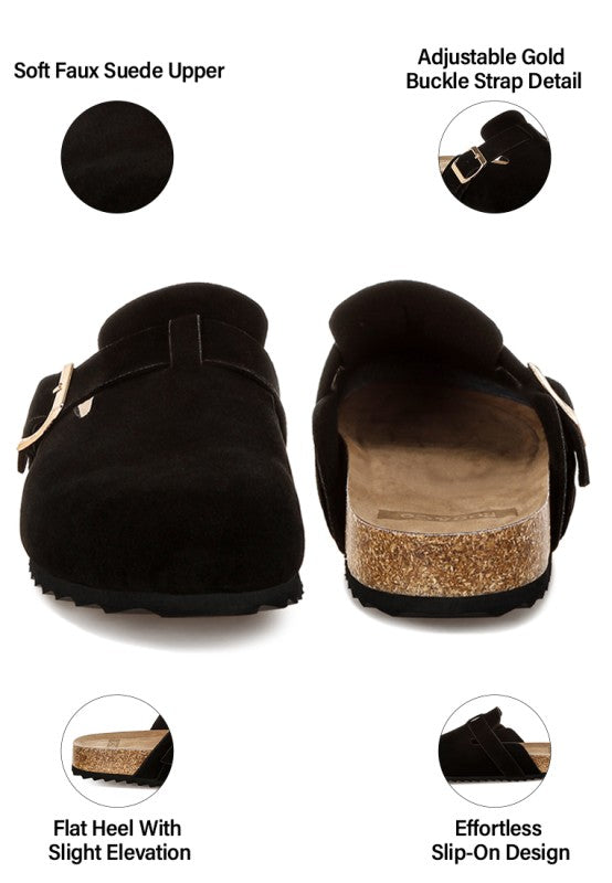 Ratiha Buckle Accent Slip-On Footbed Mules