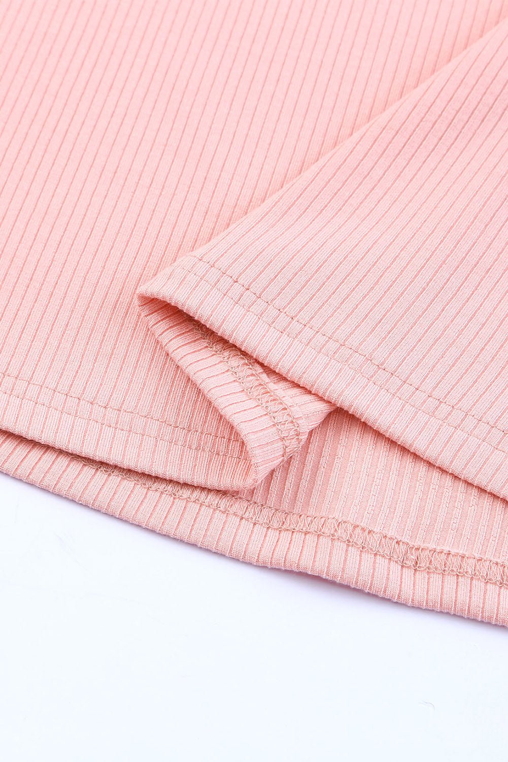 Pink Dotty Mesh Ruffle Sleeve Ribbed Knit Top - Loving It Shop
