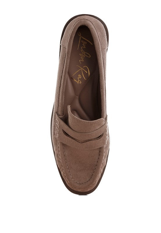 Fhalko Penny Strap Low Block Heel Loafers