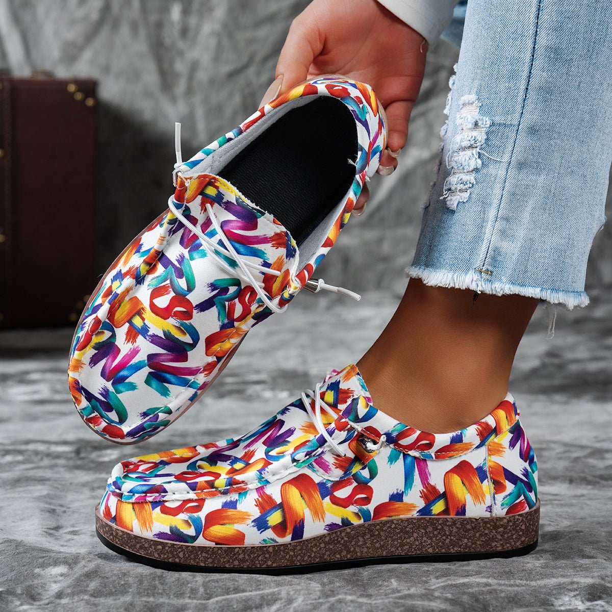 Colorful Printed Casual Loafers - Loving It Shop