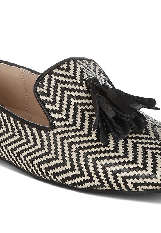 Dara Raffia Tassels Detail Loafers - Loving It Shop