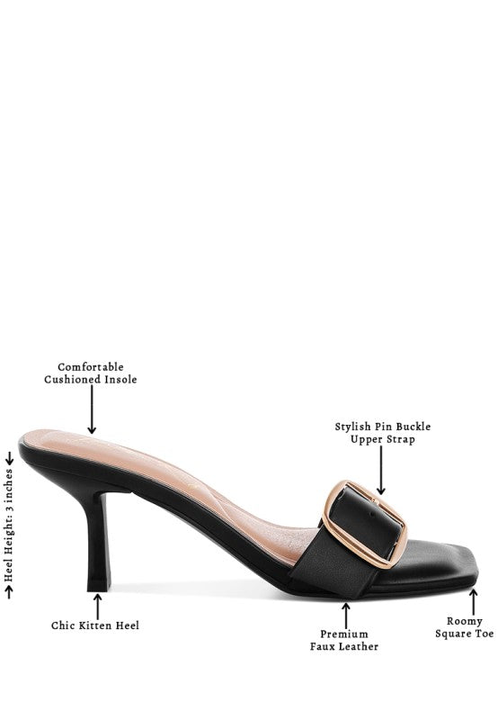 Acacia Buckle Strap Slip On Sandals