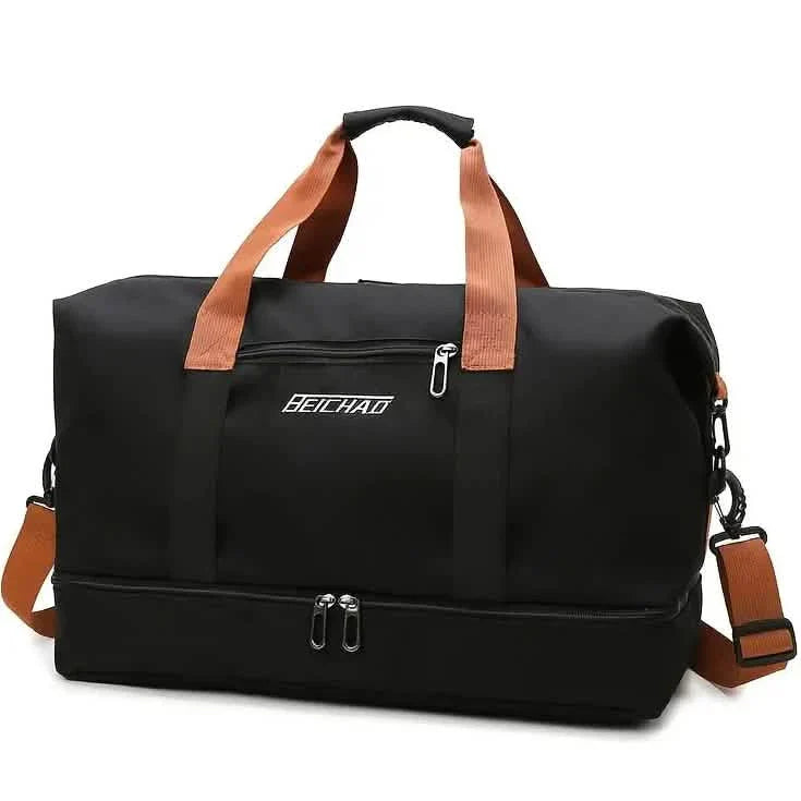 Nylon Duffel Bag for Travel – Large Capacity, Foldable, Shoe Compartment – Men &amp; Women
