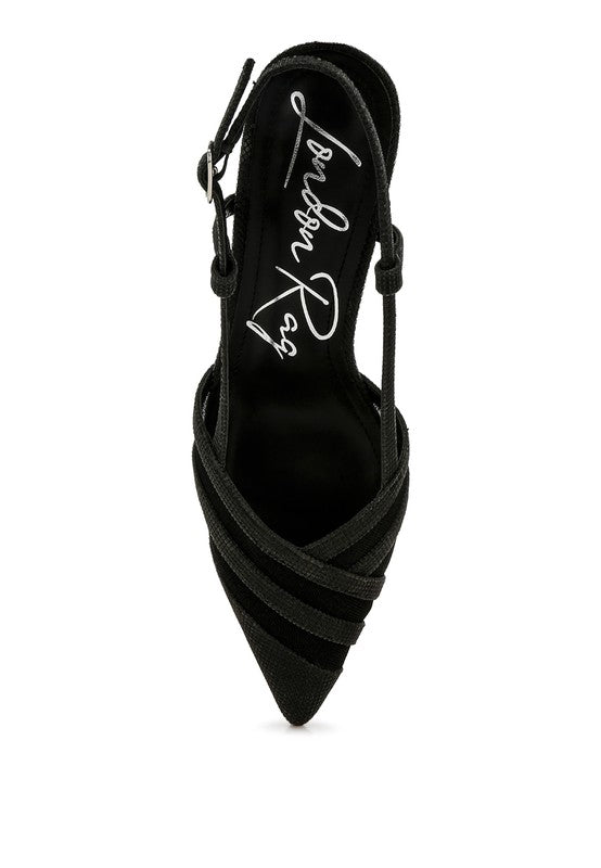 Daldra Kitten Heel Slingback Sandals - Loving It Shop