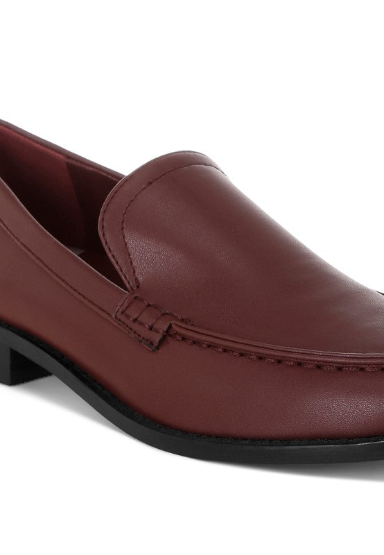 Ninto Low Heel Pleather Loafers