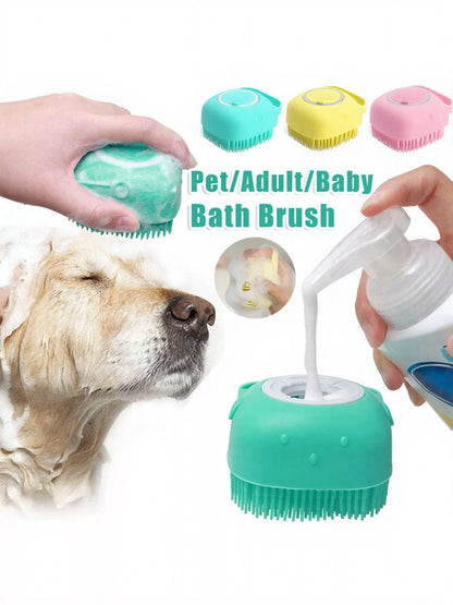 Cute Cartoon Silicone Pet Bath Brush - Loving It Shop