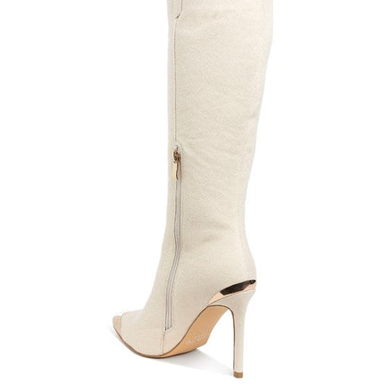 Ridda Metallic Cap Toe Denim Boots