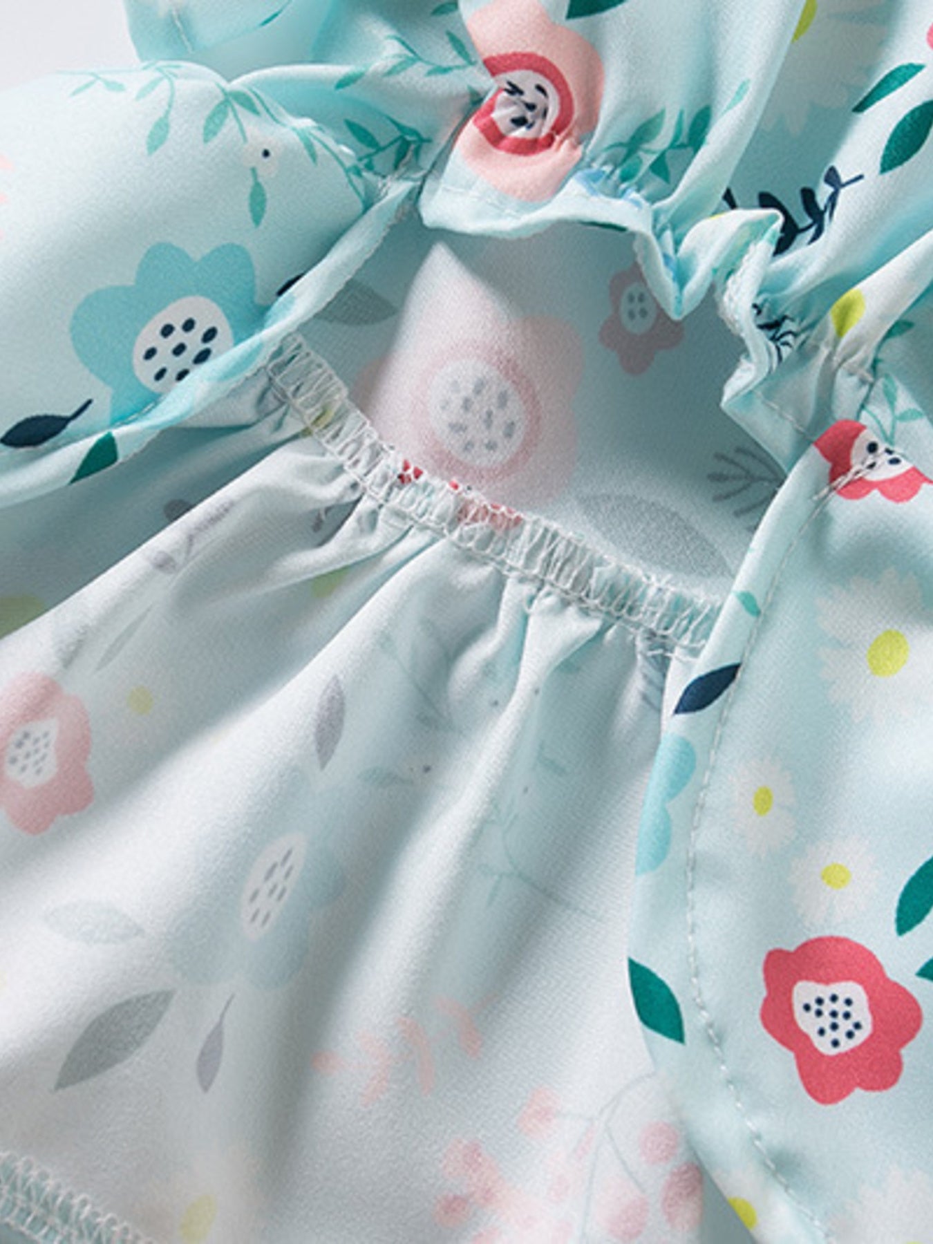 Floral Print Bow Decor Pet Dress - Loving It Shop