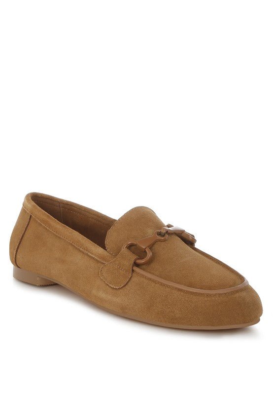 Awen Monochromatic Horsebit Real Suede Loafers - Loving It Shop