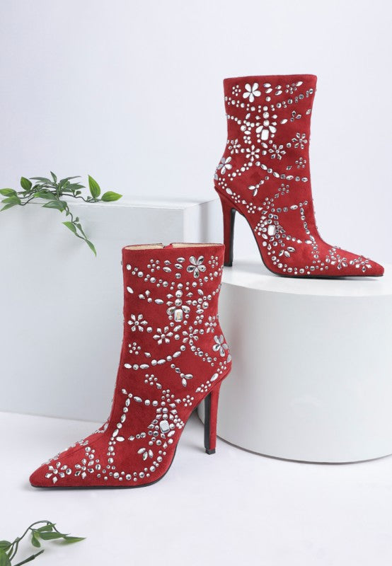 Dunari Diamante Embellished Microfiber Boots
