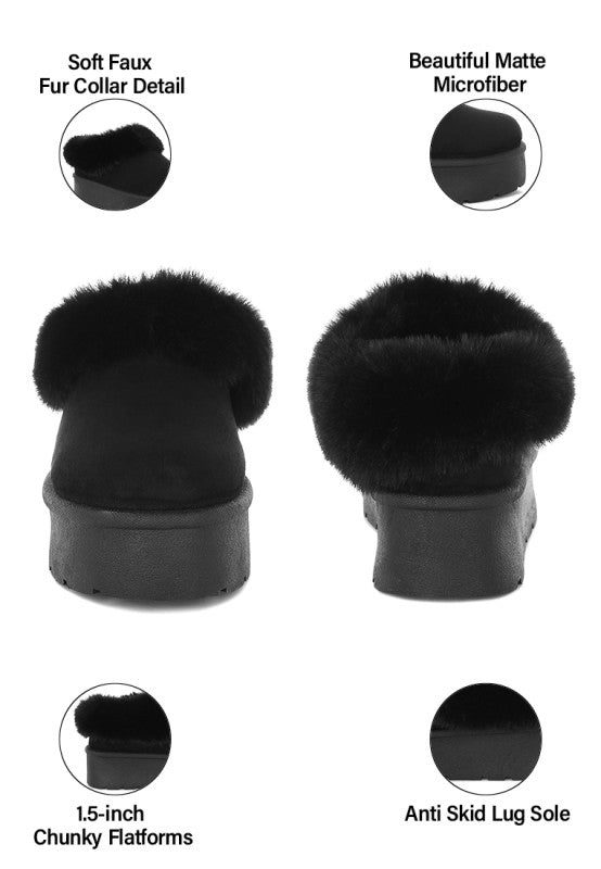 Aniso Faux Fur Slip On Snow Boots