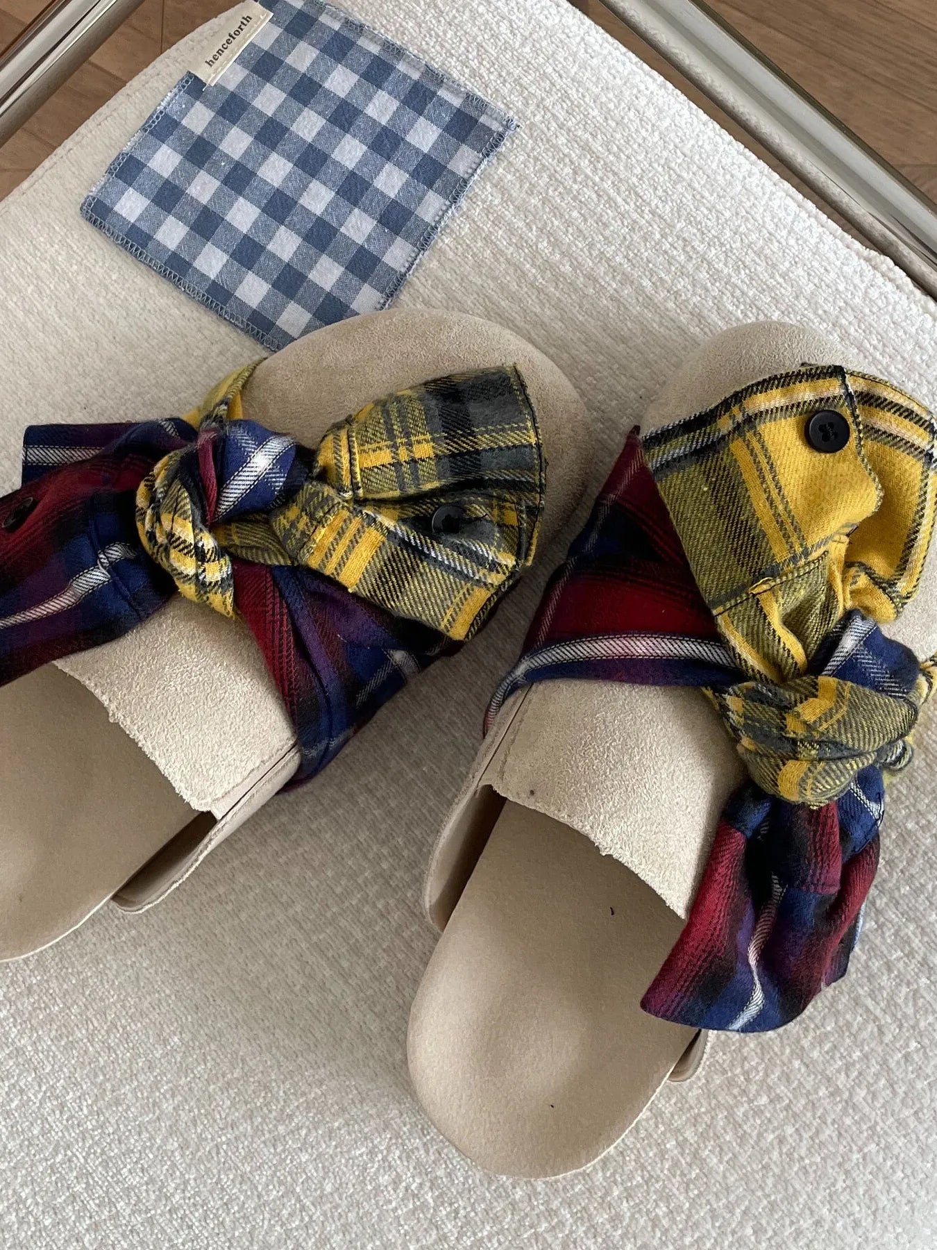 Bow - Knot Plaid Comfort Slip - Ons - Loving It Shop