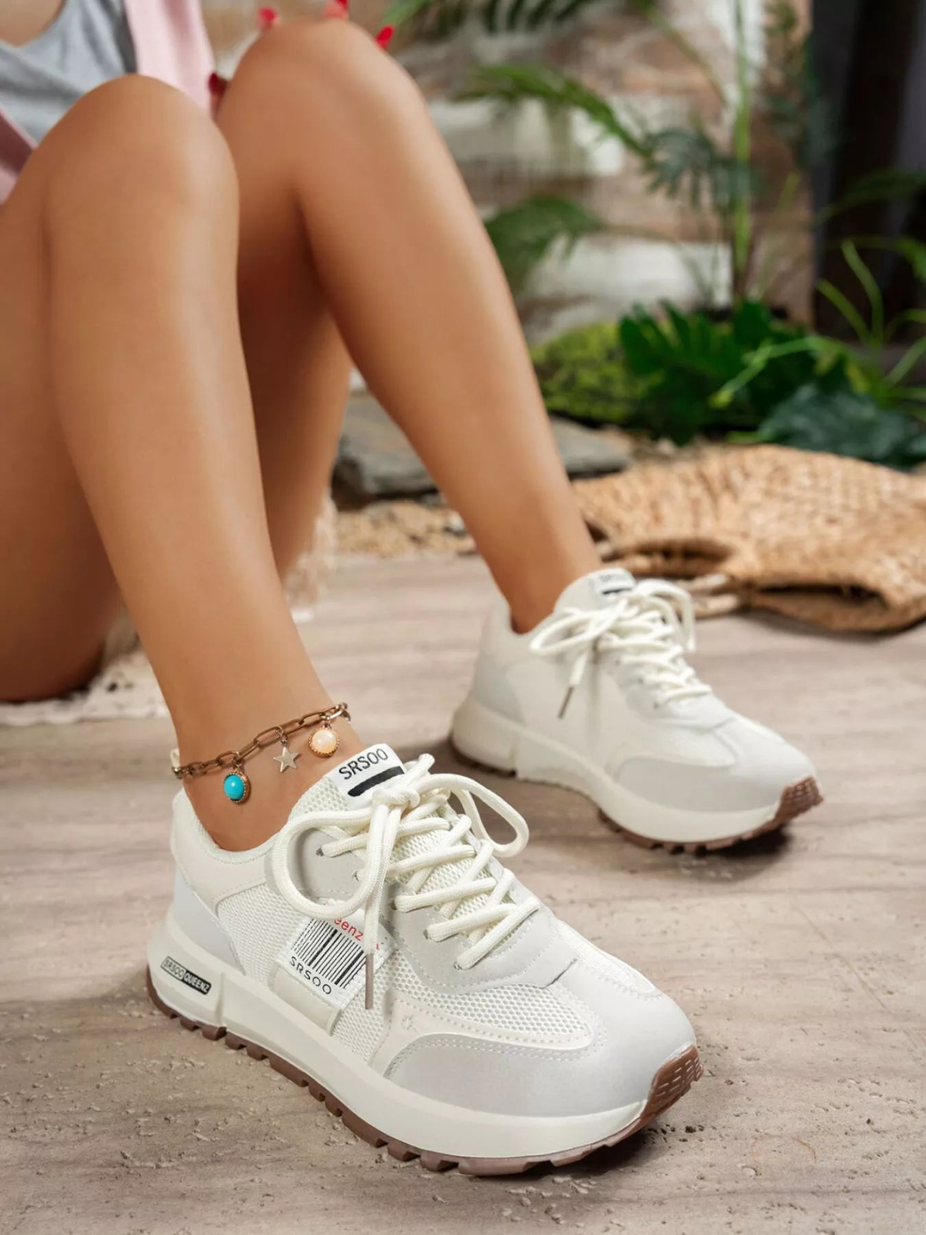Round Toe Lace Up Sneakers - Loving It Shop