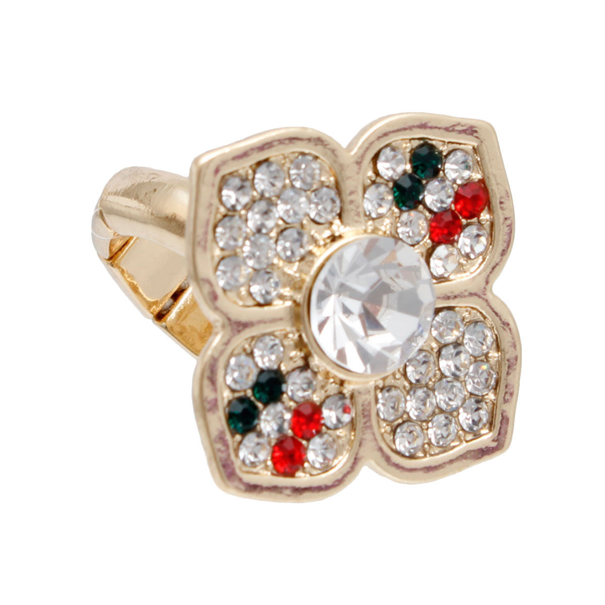 Luxury Statement Ring Striped Blossoms Stylish Chic Jewelry