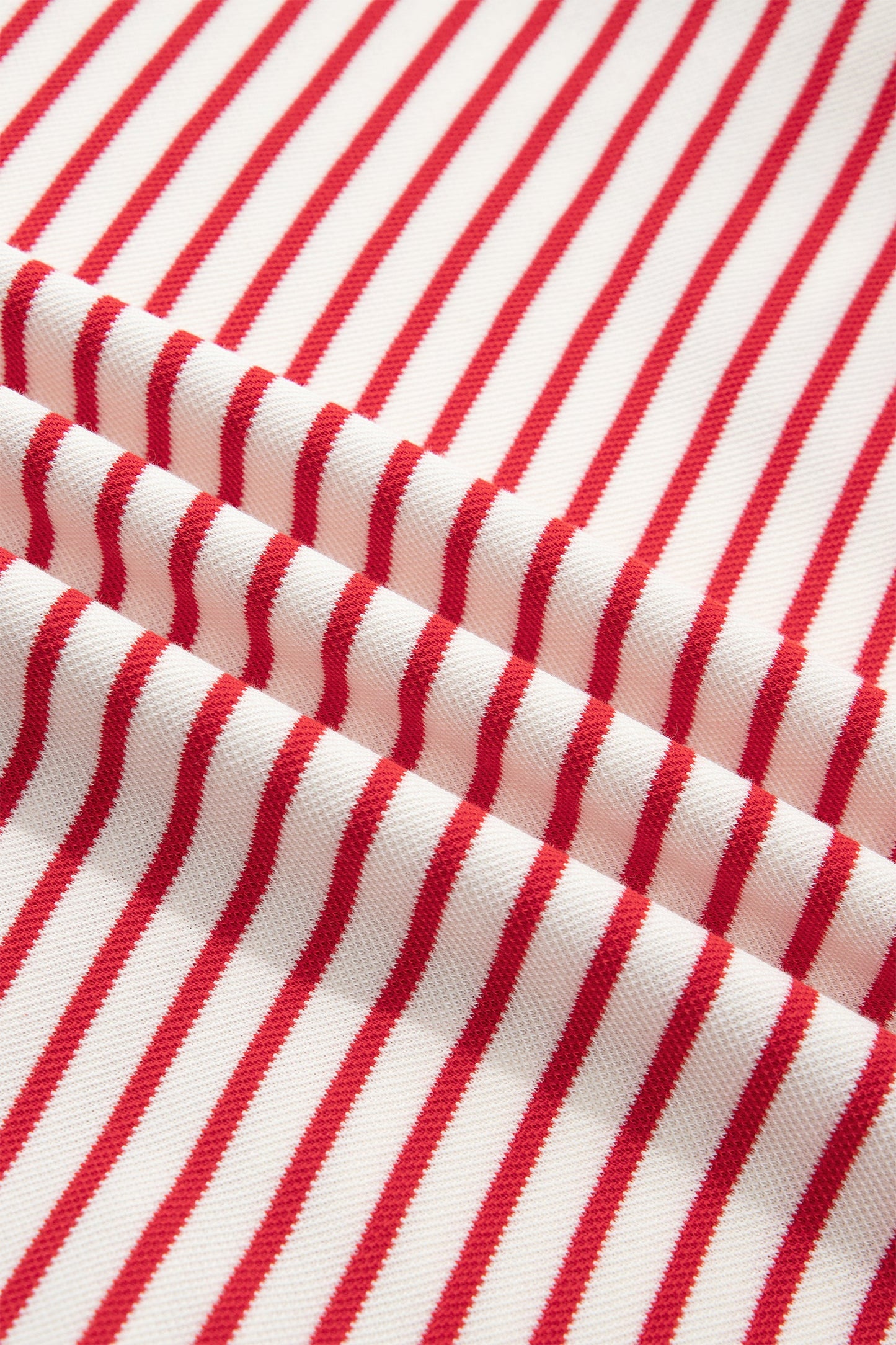 Red Stripe Quarter Zip Polo Collar T Shirt Dress with Pockets