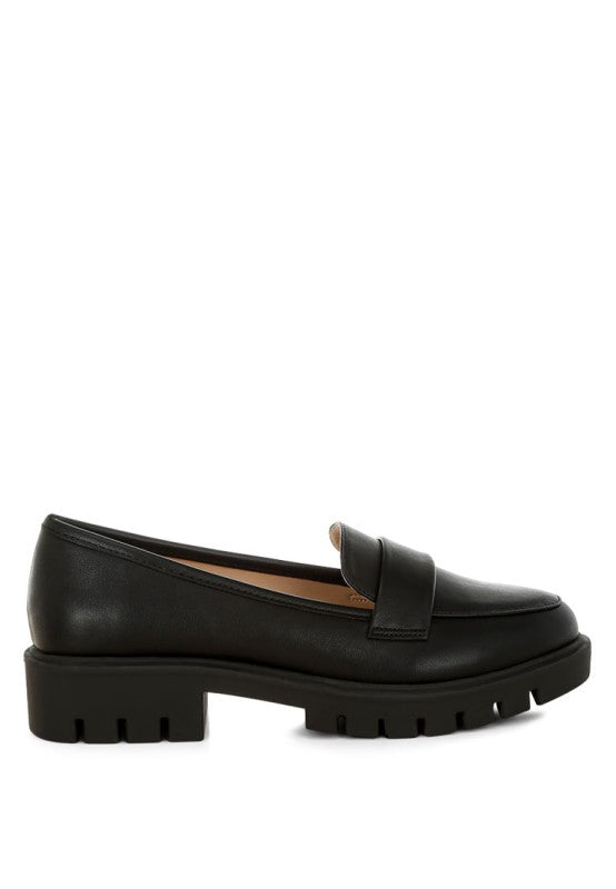 Peridot Faux Leather Chunky Loafers