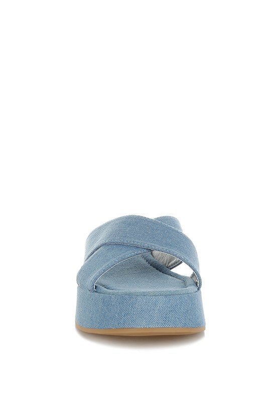 Karbi Denim Flatform Slip Ons - Loving It Shop
