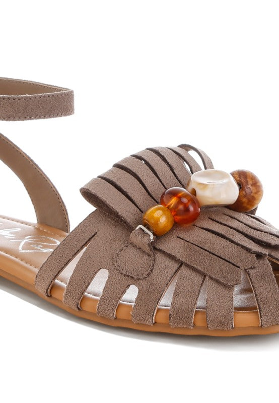 Corvina Bead Embellished Cut Work Flats