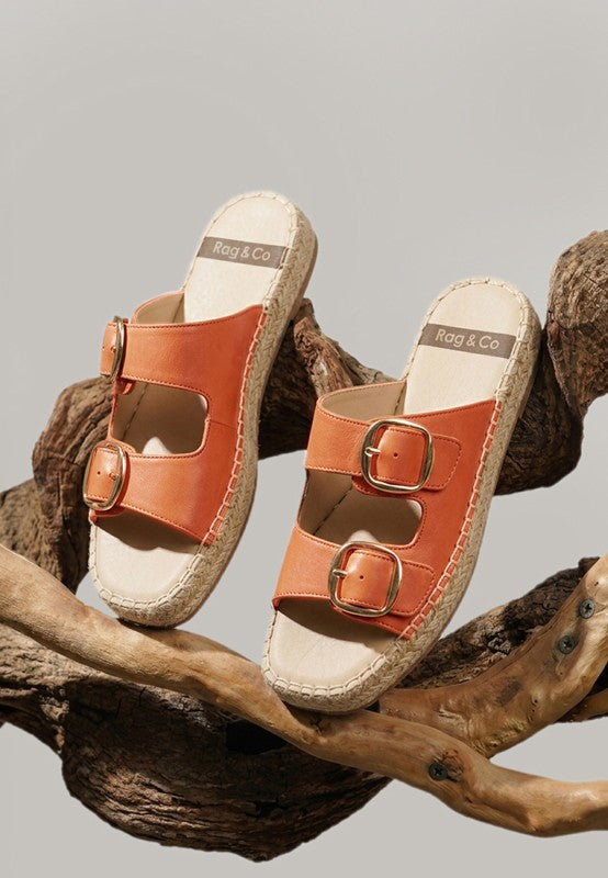 Kuopa Genuine Soft Leather Espadrille Flatform