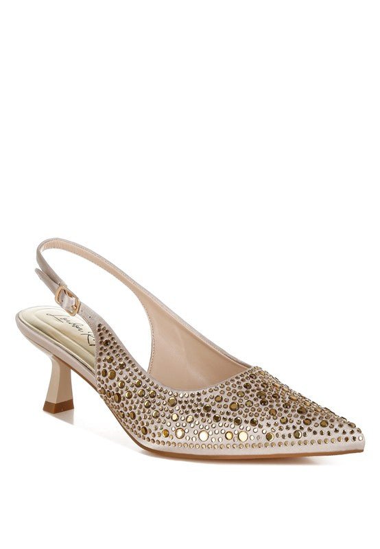 Vernaos Pointed Toe Rhinestone Slingbacks - Loving It Shop