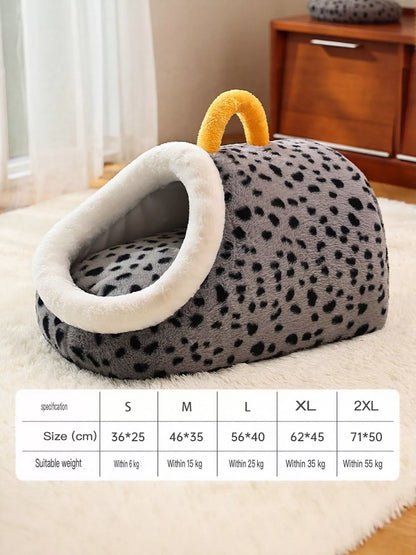 Cozy Polka Dot Pet Nest with Handle - Loving It Shop