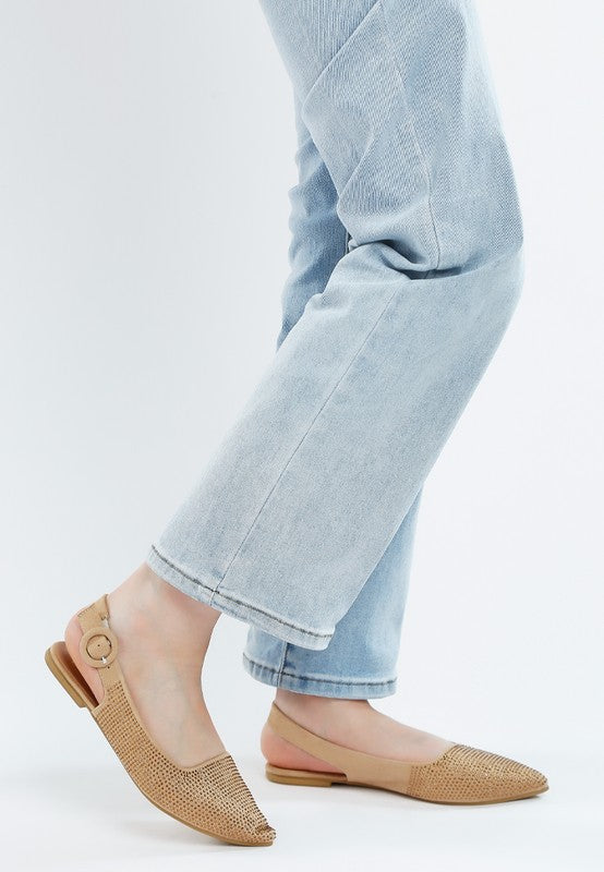Jarisa Rhinestones Embellished Slingback Mules