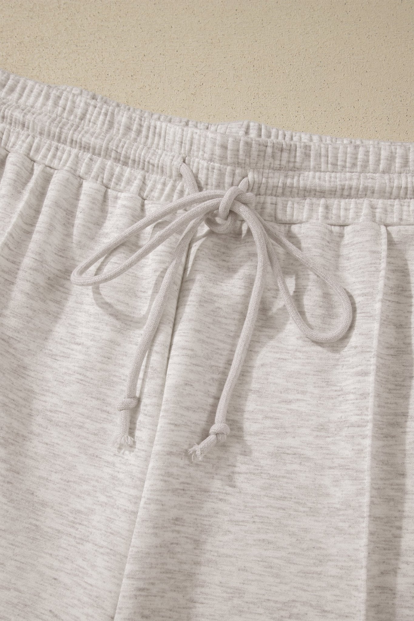 Light Grey Plus Size V Neck Polo Tee Drawstring Loose Pants 2pcs Set - Loving It Shop