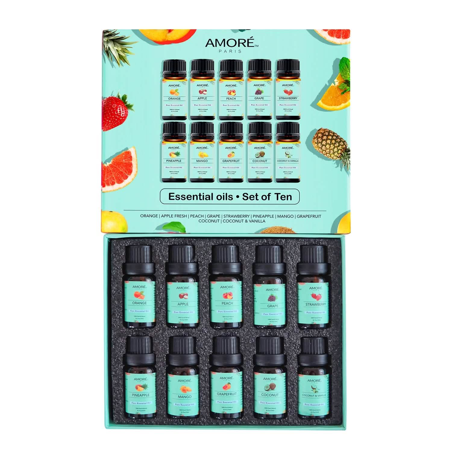 10-Pack: Fruity Fragrance Premium Aromatherapy Diffuser Oils Set For Candle &amp; Soap Making