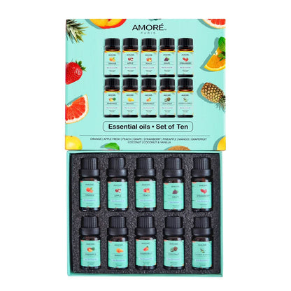 10-Pack: Fruity Fragrance Premium Aromatherapy Diffuser Oils Set For Candle &amp; Soap Making