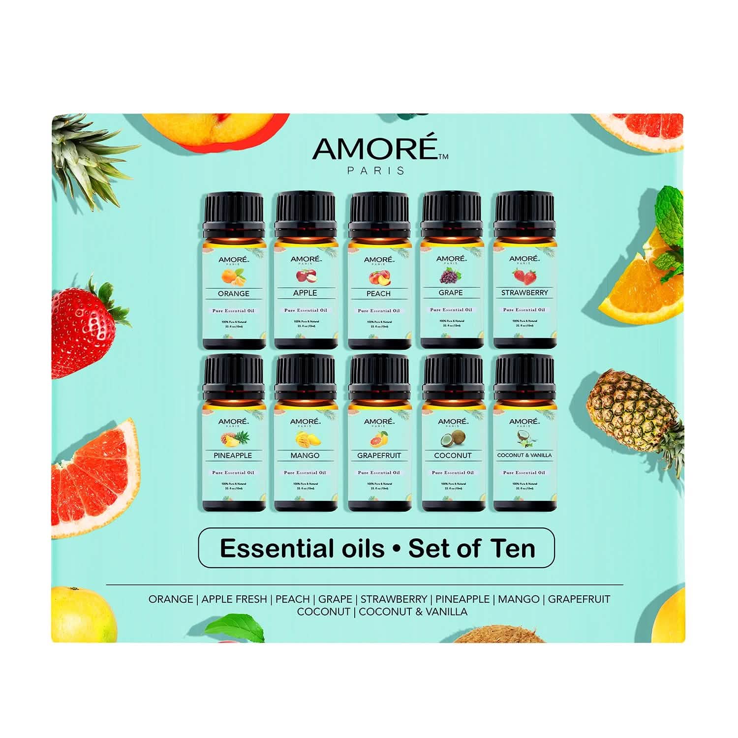 10-Pack: Fruity Fragrance Premium Aromatherapy Diffuser Oils Set For Candle &amp; Soap Making