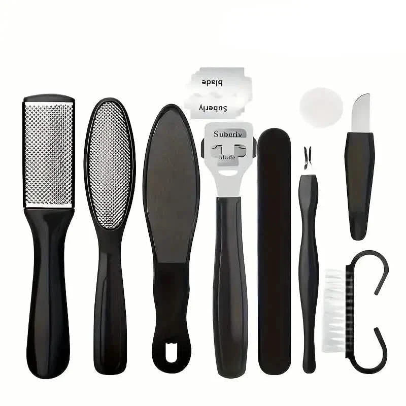 10-Piece Set: Stainless Steel Foot Care Kit - Portable Pedicure &amp; Manicure Set