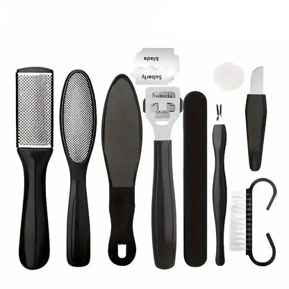 10-Piece Set: Stainless Steel Foot Care Kit - Portable Pedicure &amp; Manicure Set