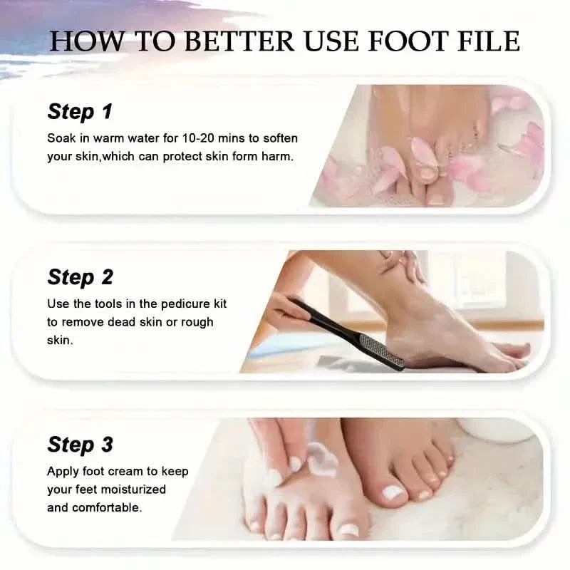 10-Piece Set: Stainless Steel Foot Care Kit - Portable Pedicure &amp; Manicure Set