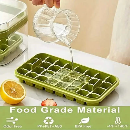 101oz. Ice Cube Tray Set - 64 Pcs Silicone Ice Cube Tray With Lid &amp; Bin