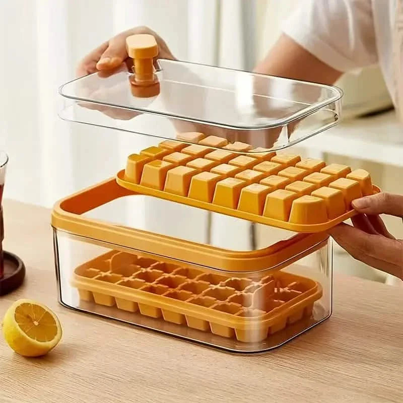 101oz. Ice Cube Tray Set - 64 Pcs Silicone Ice Cube Tray With Lid &amp; Bin