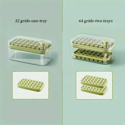 101oz. Ice Cube Tray Set - 64 Pcs Silicone Ice Cube Tray With Lid &amp; Bin