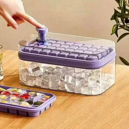 101oz. Ice Cube Tray Set - 64 Pcs Silicone Ice Cube Tray With Lid &amp; Bin