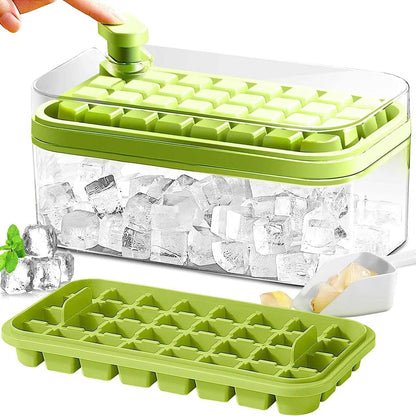101oz. Ice Cube Tray Set - 64 Pcs Silicone Ice Cube Tray With Lid &amp; Bin