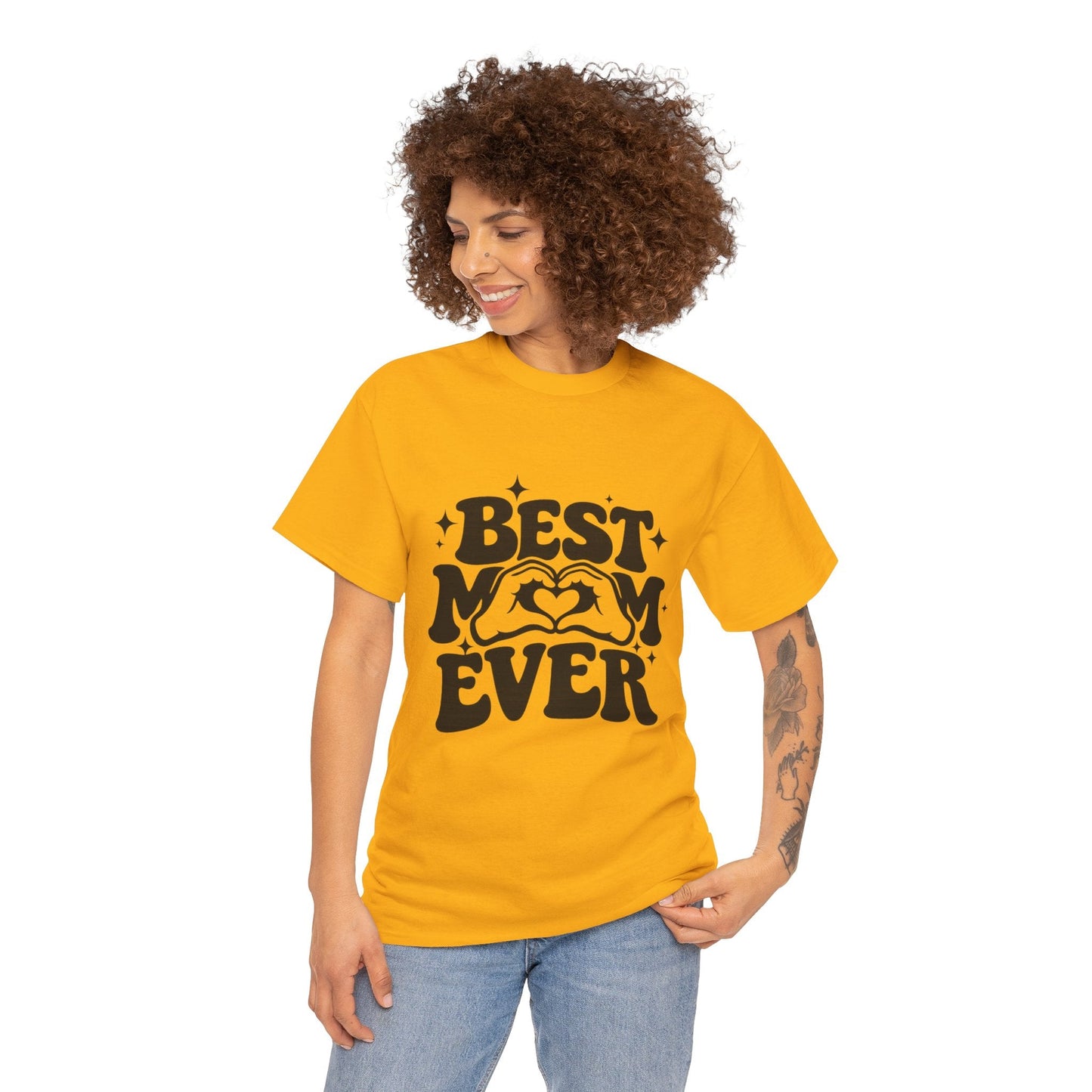 T-Shirt — "Best Mom Ever" Retro Heart Graphic | Mother’s Day Gift Tee