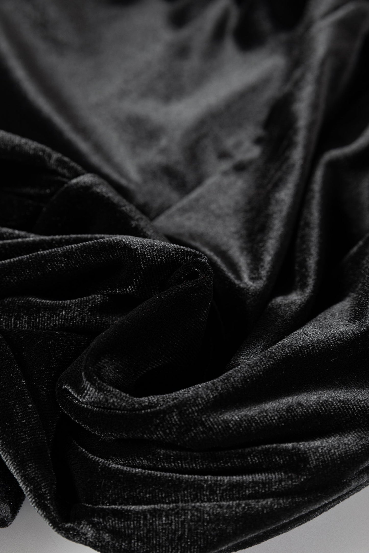Black Shiny Velvet Drawstring High Waist Straight Leg Casual Pants