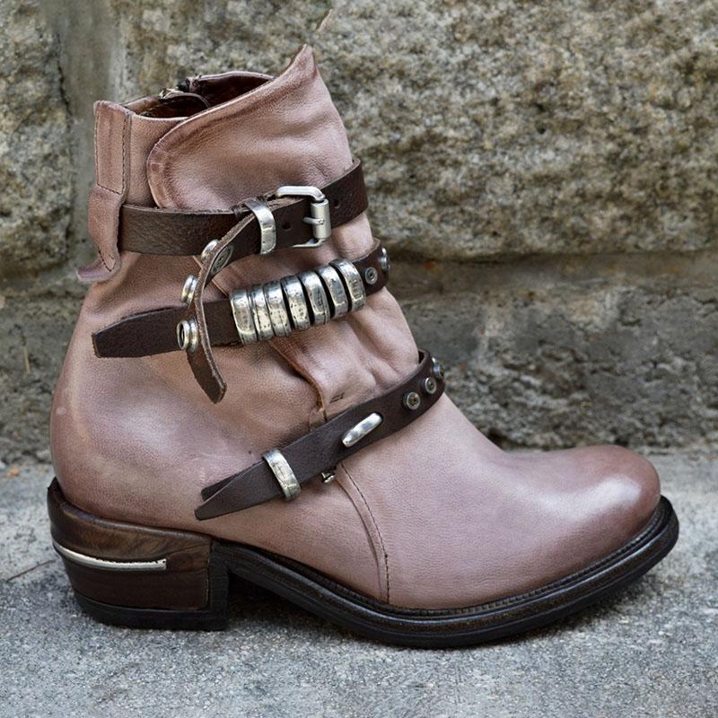Low-heeled wedge heel round toe short-leg lace-up casual women&